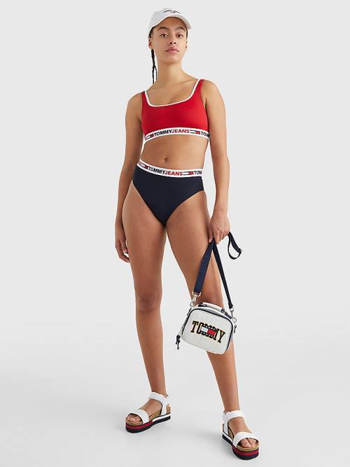 Ženske Tommy Hilfiger High Waist Cheeky Bikini Bottoms Kupaći Kostimi Plava | TH750XHU