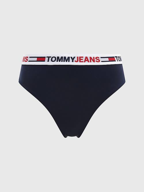 Ženske Tommy Hilfiger High Waist Cheeky Bikini Bottoms Kupaći Kostimi Plava | TH750XHU