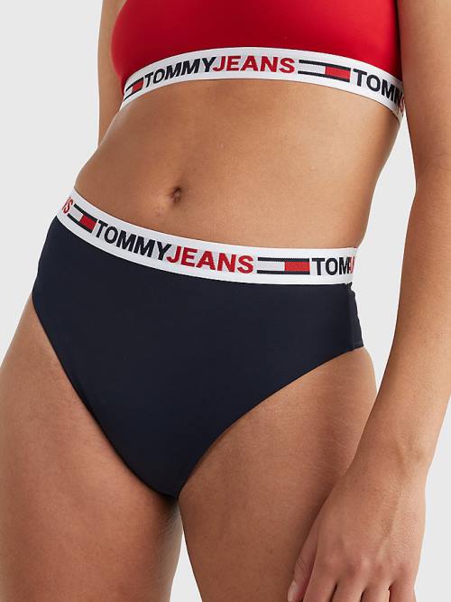 Ženske Tommy Hilfiger High Waist Cheeky Bikini Bottoms Kupaći Kostimi Plava | TH750XHU