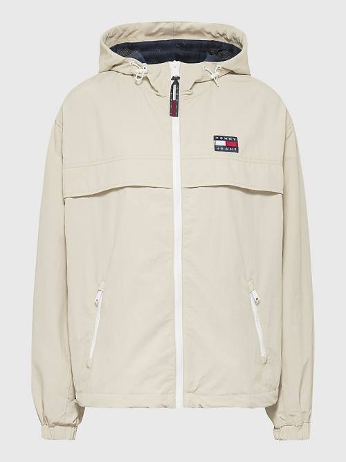 Ženske Tommy Hilfiger Hooded Chicago Windbreaker Jakna Bež | TH091MGQ