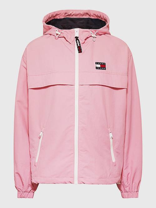 Ženske Tommy Hilfiger Hooded Chicago Windbreaker Jakna Roza | TH358YMS