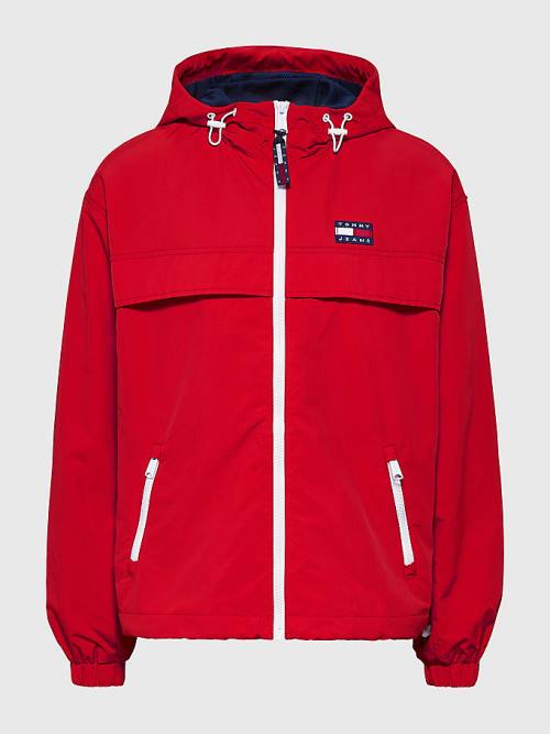 Ženske Tommy Hilfiger Hooded Chicago Windbreaker Jakna Crveni | TH405ZLU