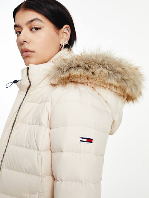 Ženske Tommy Hilfiger Hooded Down Jakna Bež | TH390LMT