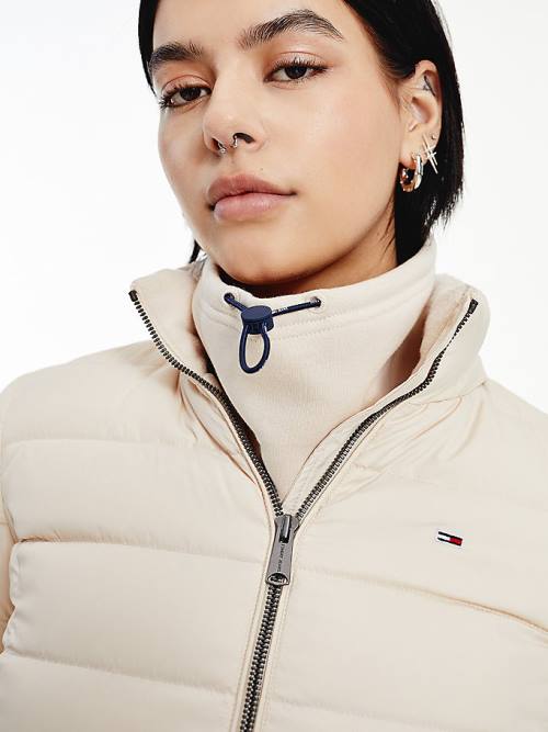 Ženske Tommy Hilfiger Hooded Down Jakna Bež | TH390LMT