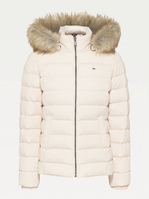 Ženske Tommy Hilfiger Hooded Down Jakna Bež | TH390LMT