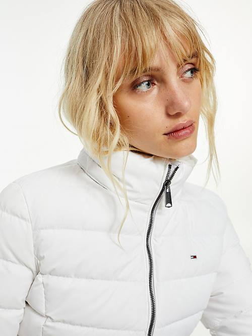 Ženske Tommy Hilfiger Hooded Down Jakna Bela | TH421WHP