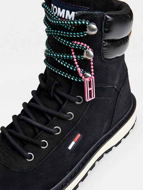 Ženske Tommy Hilfiger Hybrid Lace-Up Cleat Čizme Crna | TH821PJR