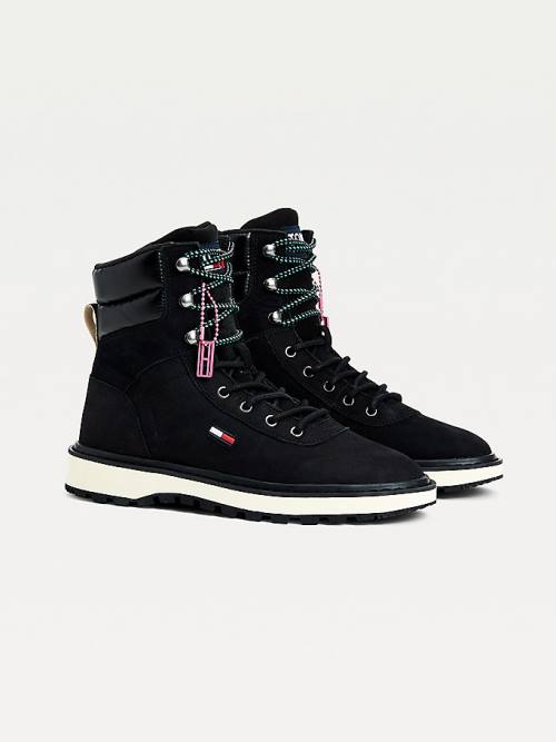 Ženske Tommy Hilfiger Hybrid Lace-Up Cleat Čizme Crna | TH821PJR