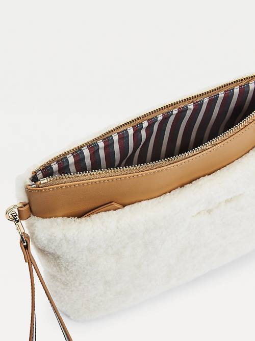 Ženske Tommy Hilfiger Iconic Leather Shearling Clutch Torbe Roza | TH674PLR