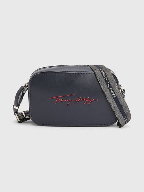 Ženske Tommy Hilfiger Iconic Signature Camera Torbe Plava | TH513SJW