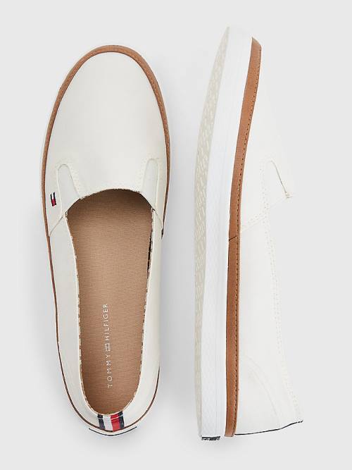 Ženske Tommy Hilfiger Iconic Slip-On Patike Bela | TH397MFK