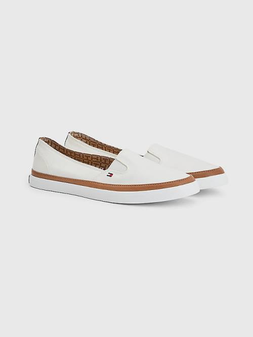 Ženske Tommy Hilfiger Iconic Slip-On Patike Bela | TH397MFK