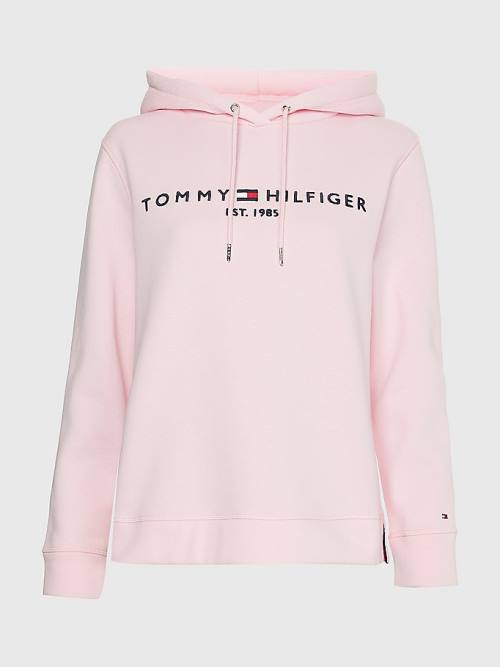 Ženske Tommy Hilfiger Logo Drawstring Regular Fit Duks Hoodie Roza | TH163IQS