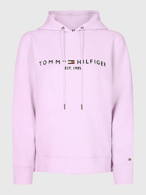 Ženske Tommy Hilfiger Logo Drawstring Regular Fit Duks Hoodie Ljubičasta | TH168WEB