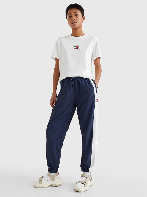 Ženske Tommy Hilfiger Logo Relaxed Fit Majice Bela | TH504ZNY