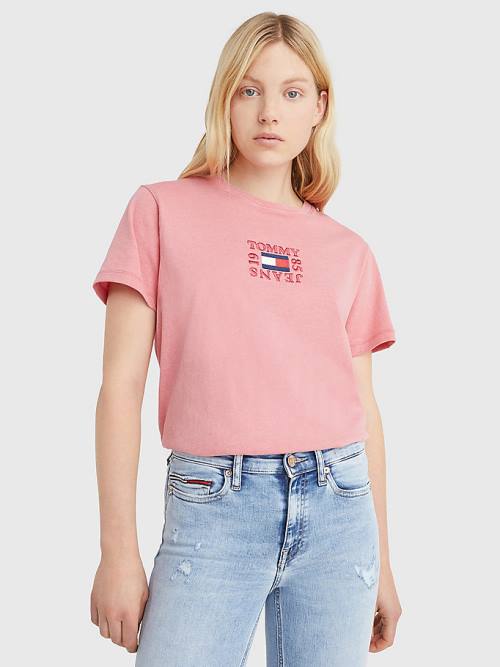 Ženske Tommy Hilfiger Logo Relaxed Fit Majice Roza | TH901QAB