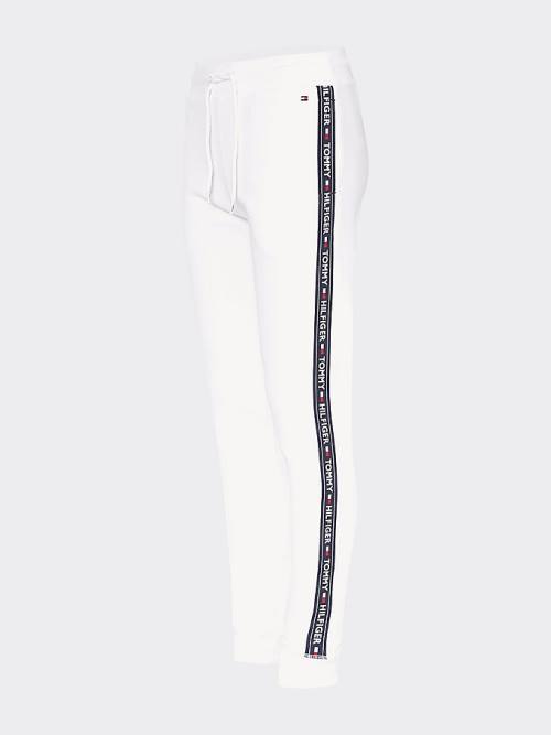 Ženske Tommy Hilfiger Logo Tape Joggers Pantalone Bela | TH927VQT