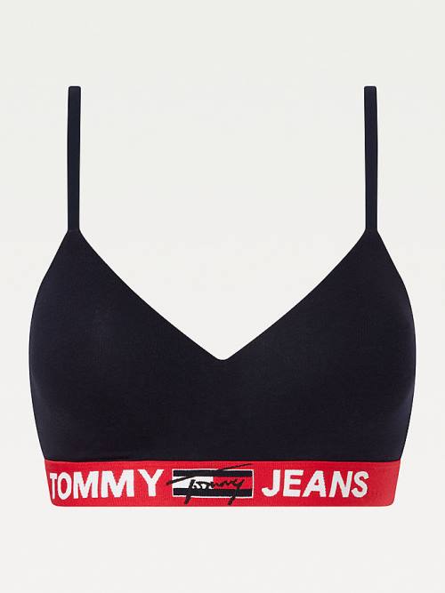 Ženske Tommy Hilfiger Logo Underband Padded Bralette Donji veš Plava | TH956ZKY