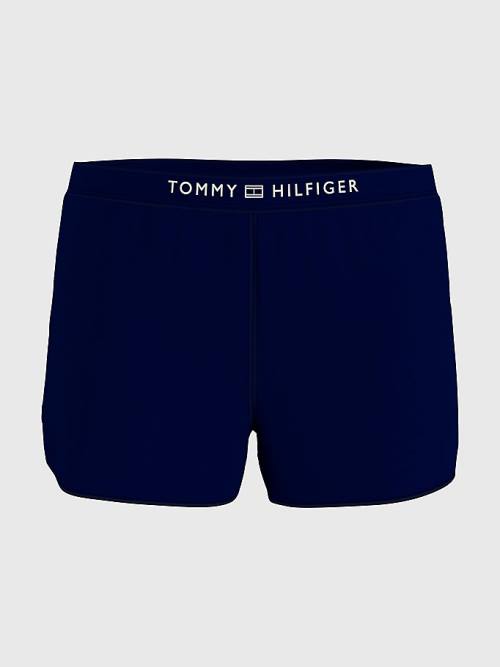 Ženske Tommy Hilfiger Logo Waistband Terry Shorts Kupaći Kostimi Plava | TH596EDZ