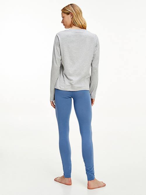 Ženske Tommy Hilfiger Long Sleeve Leggings Set Pidžama Plava | TH580MJK