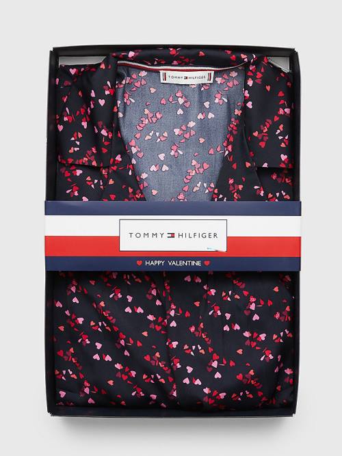 Ženske Tommy Hilfiger Long Sleeve Set Pidžama Plava | TH032WRE