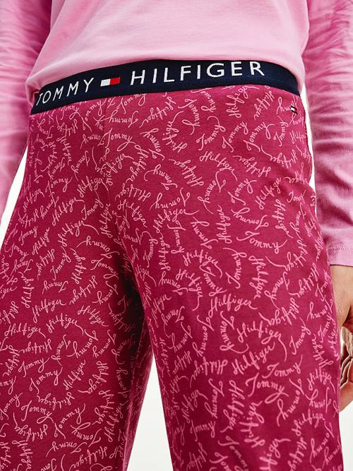 Ženske Tommy Hilfiger Long Sleeve Set Pidžama Ljubičasta | TH709QSL