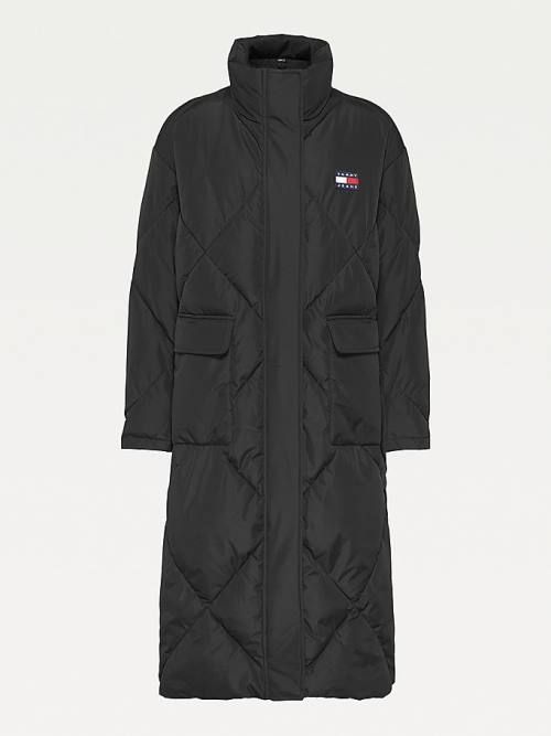 Ženske Tommy Hilfiger Longline Down Puffer Coat Jakna Crna | TH925GMP