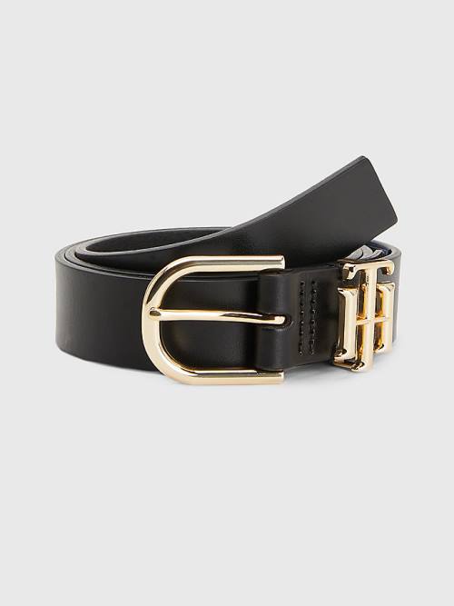 Ženske Tommy Hilfiger Luxe Leather Monogram Kaiševi Crna | TH405XFE