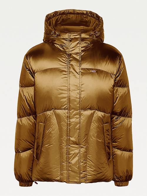 Ženske Tommy Hilfiger Metallic Down Puffer Jakna Braon | TH236GRO