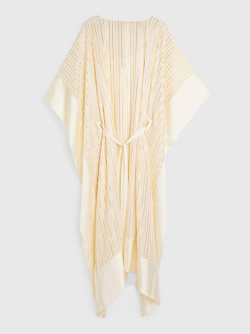 Ženske Tommy Hilfiger Metallic Stripe Kaftan Haljine Bela | TH219TSW