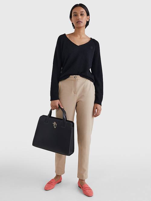 Ženske Tommy Hilfiger Michelle Textured Tapered Pantalone Bež | TH176JHF