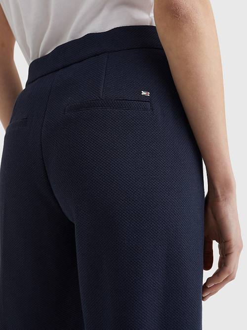 Ženske Tommy Hilfiger Michelle Textured Tapered Pantalone Plava | TH927QBJ