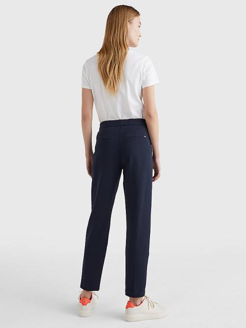 Ženske Tommy Hilfiger Michelle Textured Tapered Pantalone Plava | TH927QBJ