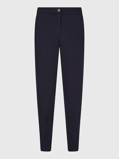 Ženske Tommy Hilfiger Michelle Textured Tapered Pantalone Plava | TH927QBJ