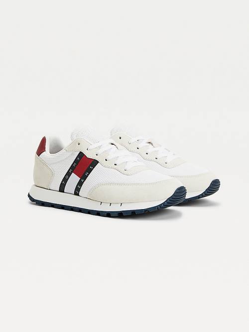 Ženske Tommy Hilfiger Mixed Texture Patike Bela | TH893XJU