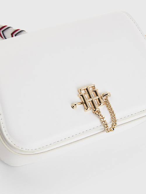 Ženske Tommy Hilfiger Monogram Chain Crossover Mini Torbe Bela | TH493CLR