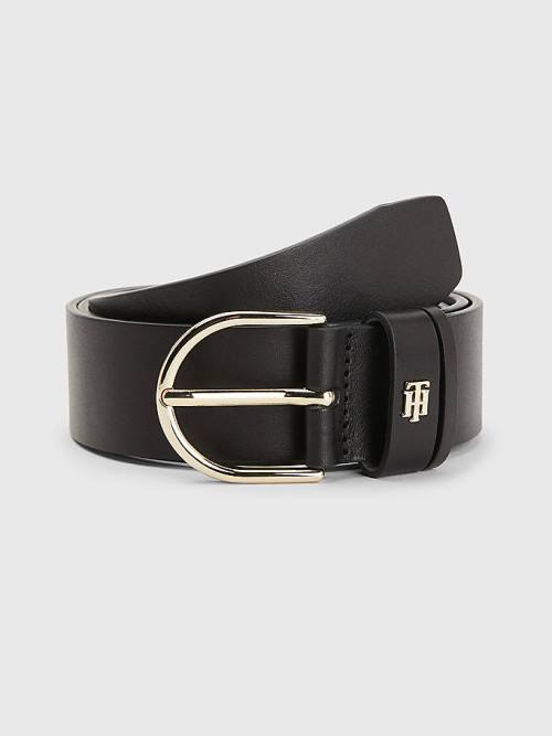 Ženske Tommy Hilfiger Monogram Leather Kaiševi Crna | TH698JYT