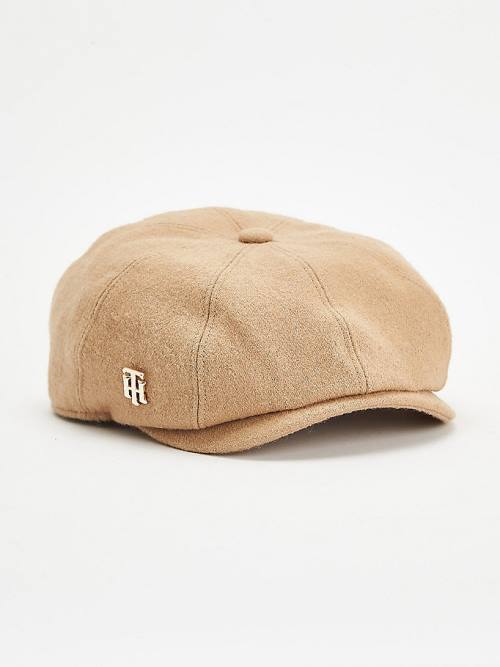 Ženske Tommy Hilfiger Monogram Newsboy Cap Kape Bež | TH385UHI