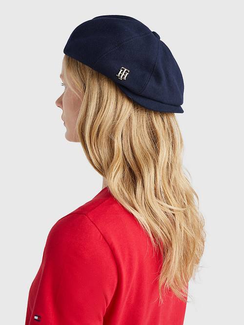 Ženske Tommy Hilfiger Monogram Newsboy Cap Kape Plava | TH610KZA