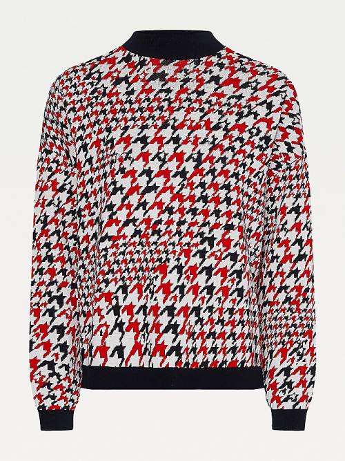 Ženske Tommy Hilfiger Monogram Regular Fit Mock Turtleneck Jumper Džemper Crveni | TH174KSC