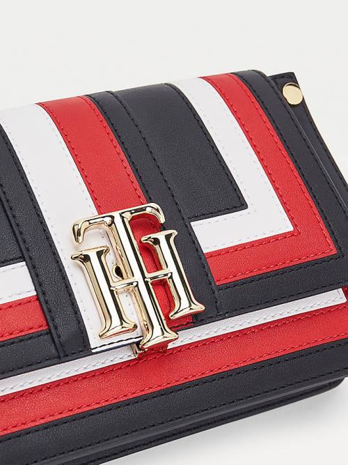 Ženske Tommy Hilfiger Monoram Lock Colour-Blocked Crossover Torbe Crveni | TH361SND