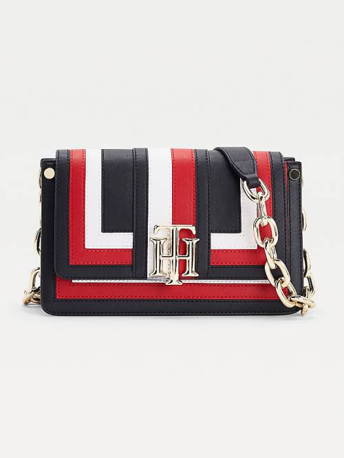 Ženske Tommy Hilfiger Monoram Lock Colour-Blocked Crossover Torbe Crveni | TH361SND