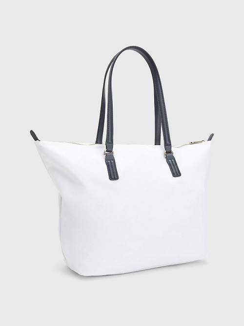 Ženske Tommy Hilfiger Nylon Signature Tote Torbe Bela | TH539HXO