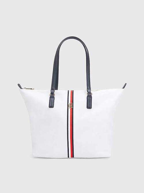 Ženske Tommy Hilfiger Nylon Signature Tote Torbe Bela | TH539HXO