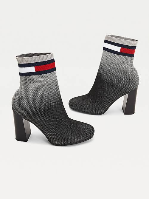 Ženske Tommy Hilfiger Ombre Knit High Heel Čizme Crna | TH087XNL