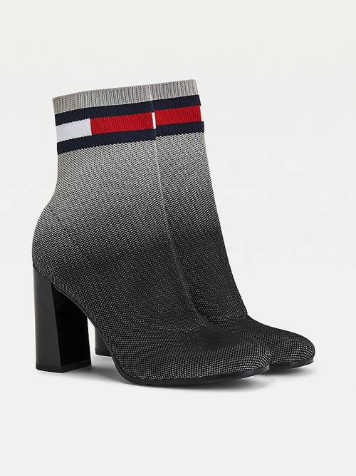 Ženske Tommy Hilfiger Ombre Knit High Heel Čizme Crna | TH087XNL