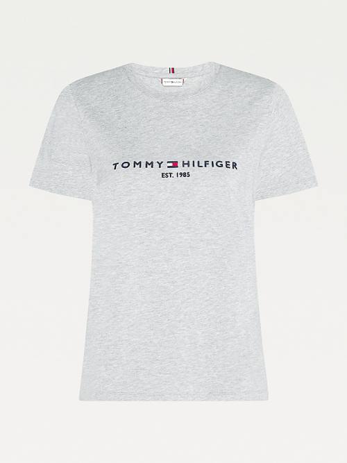 Ženske Tommy Hilfiger Organic Cotton Logo Majice Siva | TH326UMD