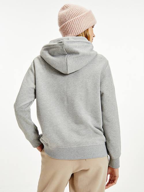 Ženske Tommy Hilfiger Organic Cotton Regular Fit Duks Hoodie Siva | TH036VET