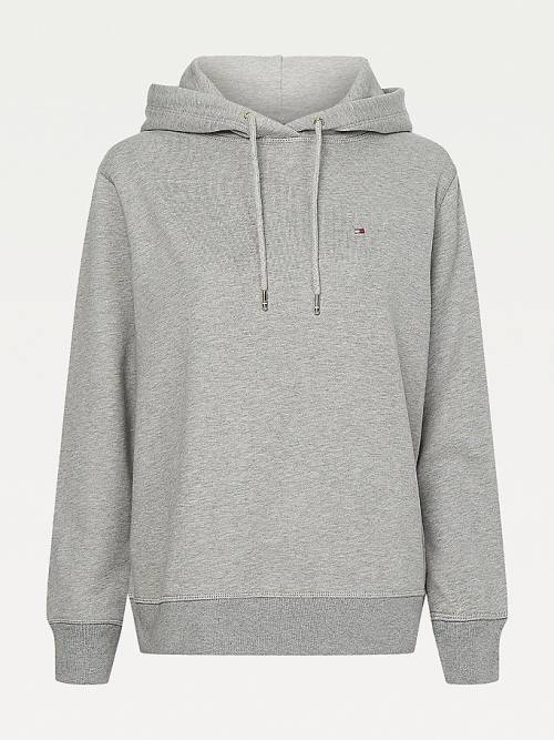 Ženske Tommy Hilfiger Organic Cotton Regular Fit Duks Hoodie Siva | TH036VET