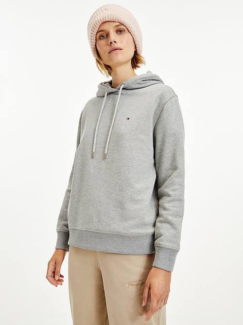 Ženske Tommy Hilfiger Organic Cotton Regular Fit Duks Hoodie Siva | TH036VET